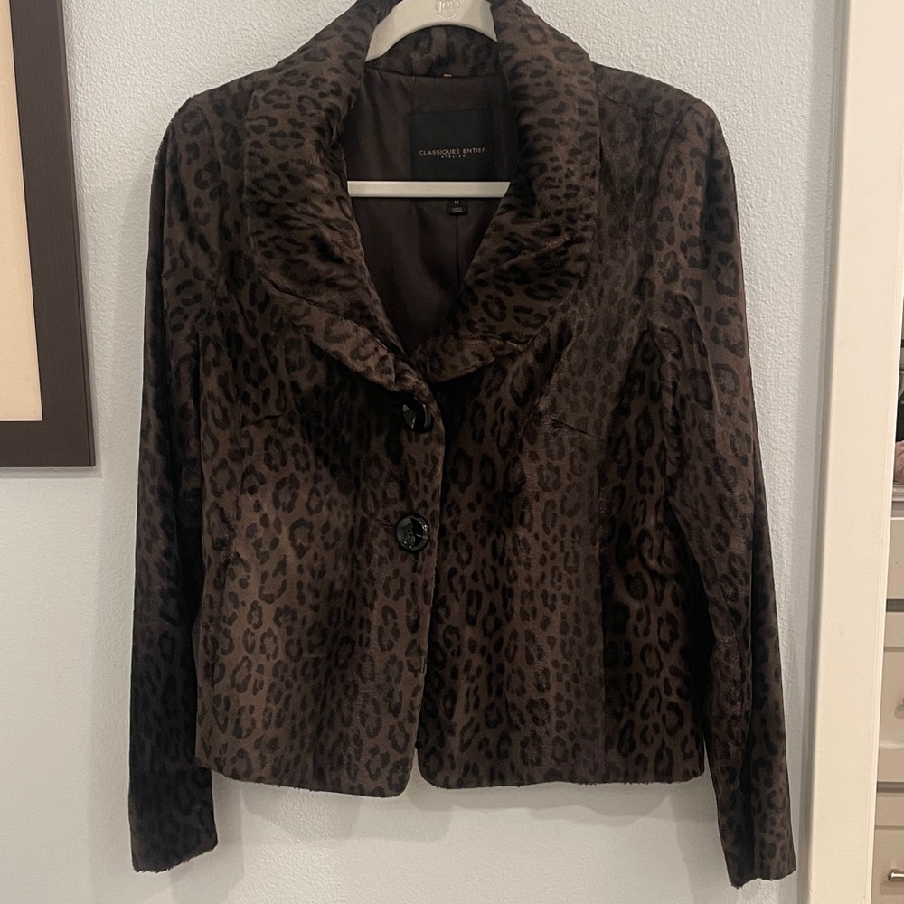 Classiques Entier Brown Leopard Print Blazer